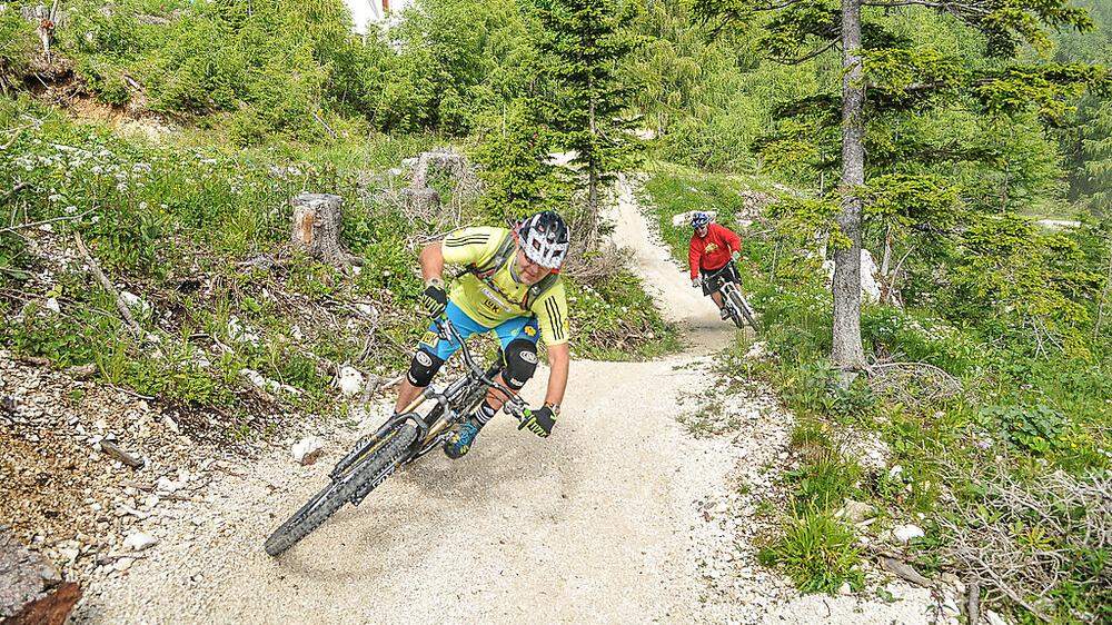 Die zwölf Kilometer lange Strecke für Mountainbiker auf der Petzen, der Flow Country Trail, lockte 2014 in nur zwei Monaten 4000 Biker an