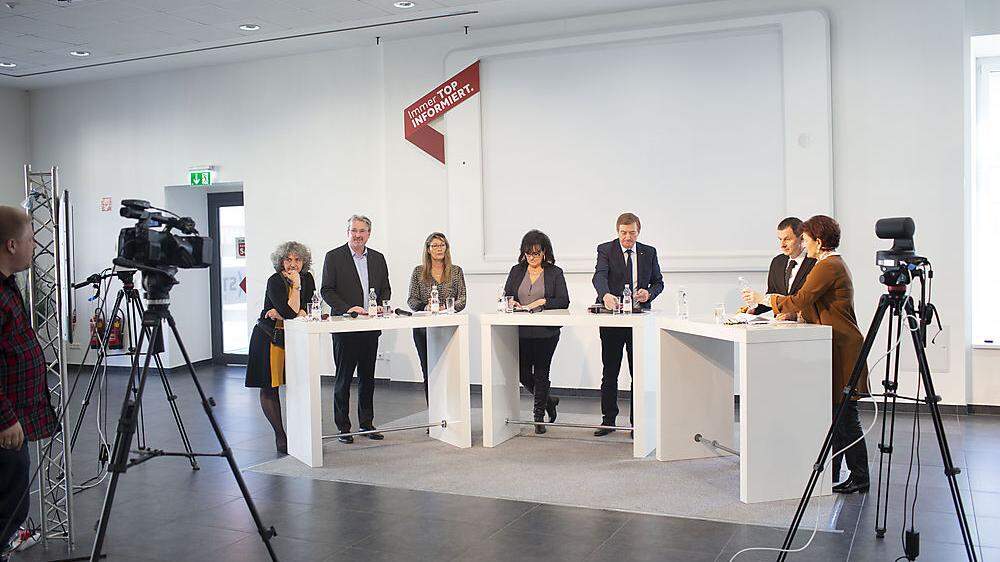 Im Livestream stellten sich am Donnerstag die fünf Spitzenkandidaten für die Arbeiterkammerwahl 2019 in Kärnten den Fragen der Kleine Zeitung-Redakteure 