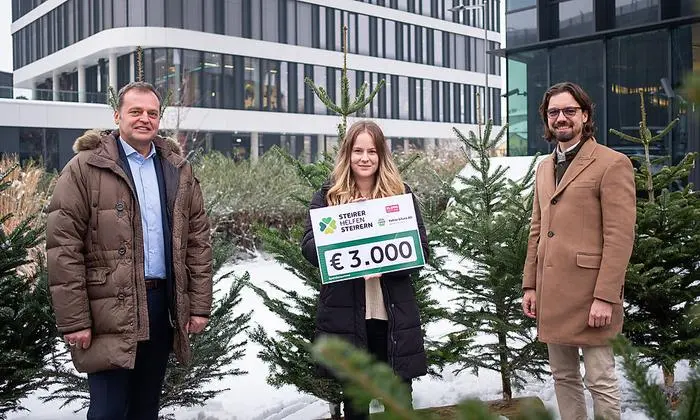 3000 Euro von der Kellner & Kunz AG: Klaus Heinrich, Carina Tacer, Kurt Gypser
