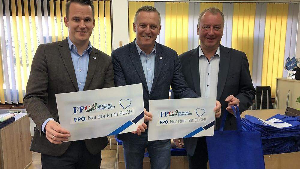 Stefan Hermann, Mario Kunasek und Wolfgang Zanger von der FPÖ