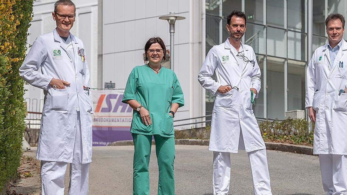 Teamarbeit: Thomas Gary, Angiologie-Chefin Marianne Brodmann, Reinhard Raggam und Albert Wölfler (Hämatologie)
