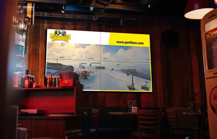 Live-Bilder von der Gerlitzen in einer Bar 