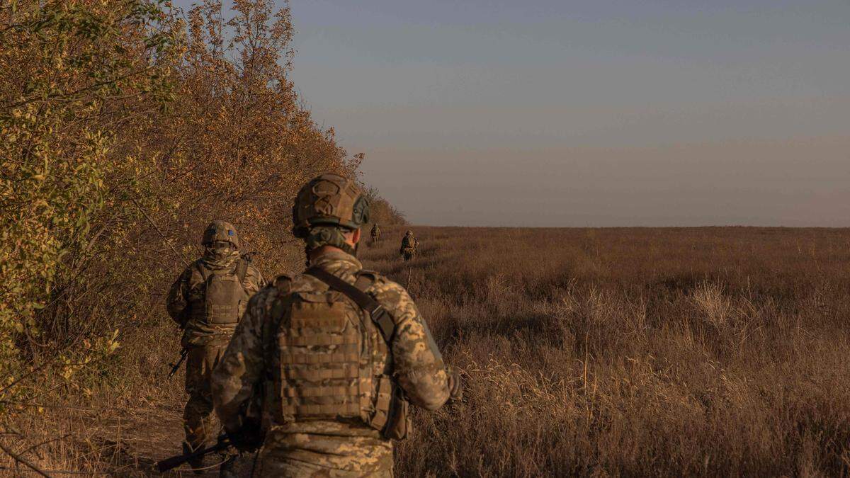 Ukrainische Soldaten in der Region Saporischschja. 