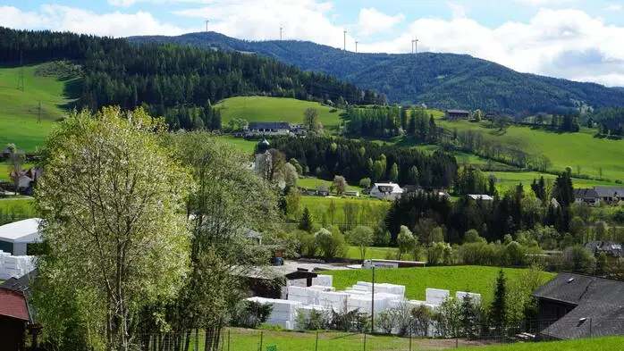 Zu sehen ist eine Visualisierung eines Windparks
