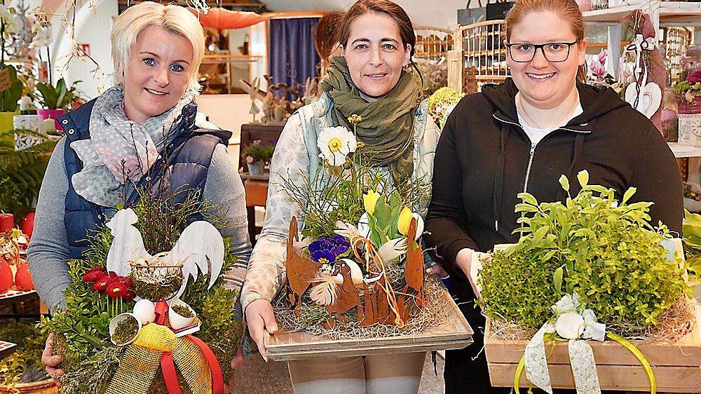 Die Floristinnen Marion Klammer, Angelika Stranner und Tamara Tripp