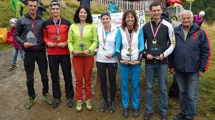 Die Sieger:  Christian Rindler, Ingemar Wibmer, Lydia Mattersberger, Barbara Preßlaber, Tanja Lakata, Christopher Preßlaber und Chef-Organisator Isidor Meixner 