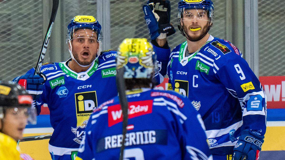 Anthony Luciani, Max Rebernig und Alexander Rauchenwald sind derzeit die torgefährlichste Formation der Villacher Adler