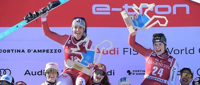 2024 fuhr Christina Ager in Cortina auf das Stockerl
