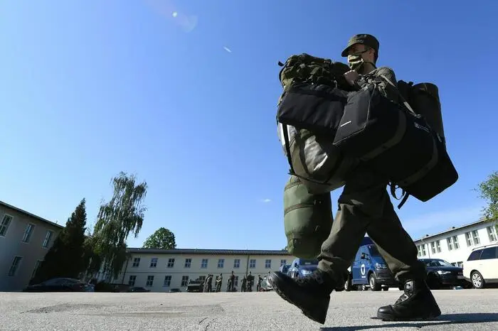 Einrücken von Milizsoldaten anlässlich der Teilmobilmachung der Miliz in der RAAB-Kaserne in Mautern. Einberufen wurden österreichweit wegen der Coronakrise 13 Jägerkompanien aller Bundesländer.