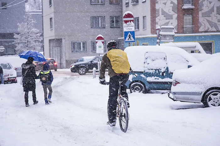 So ein Bild Seltenheitswert, weil Radwege bei der Schneeräumung in Graz Priorität mittlerweile genießen.