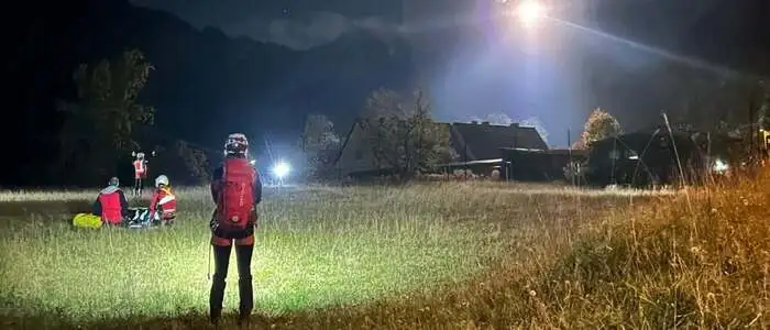 Einsatz in der Dunkelkheit für die Bergrettung im Gesäuse
