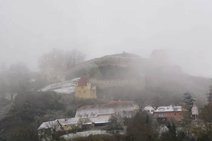 Der erste Schnee dieser Saison in Riegersburg