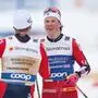 TRONDHEIM,NORWAY,05.MAR.25 - NORDIC SKIING, CROSS COUNTRY SKIING - FIS Nordic World Ski Championships, team sprint classic, men. Image shows Erik Valnes and Johannes Hoesflot Klaebo (NOR).
Photo: GEPA pictures/ Harald Steiner