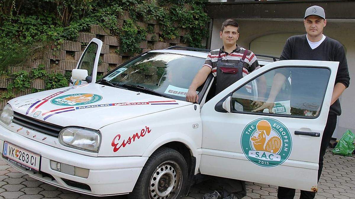 Daniel Grillitsch (links) und Gerd Zadnjak nehmen bei der „European Rally 2015“ teil und legen in acht Tagen 3500 Kilometer zurück 