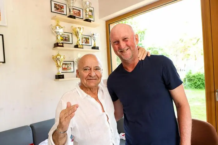 Gilbert Schaller, ehemalige Nummer 17 der Welt, mit Fan