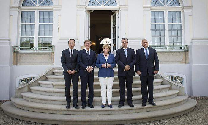 Treffen auf Schloss Meseberg: Kern, Cerar, Merkel, Oreskovic und Borissov