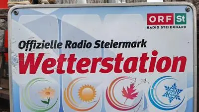 Dieses Schild wies Bachlers Hof offiziell als „Wetterstation“ des ORF aus