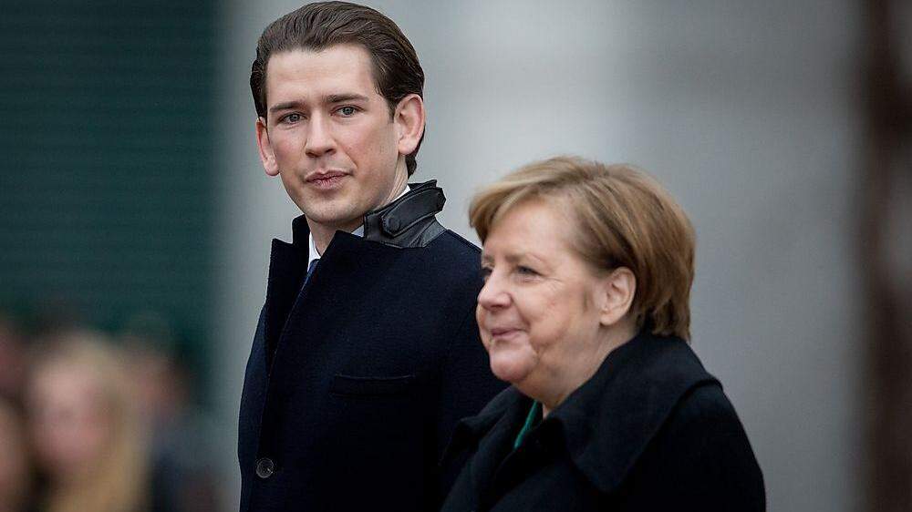 Bundeskanzler Kurz mit Kanzlerin Merkel