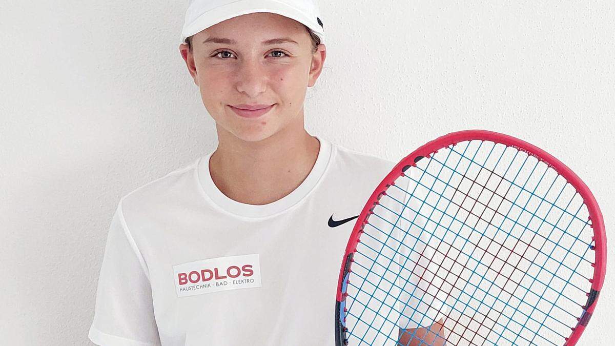 Aurelia Schober (13) aus Krottendorf-Gaisfeld holte sich den U14-Staatsmeistertitel im Tennisdoppel 