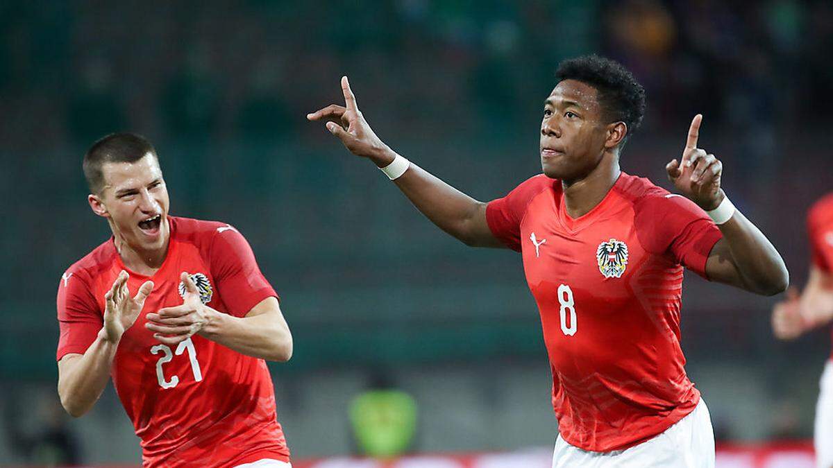 David Alaba (rechts) und Stefan Lainer sind gegen Luxemburg nicht mit dabei