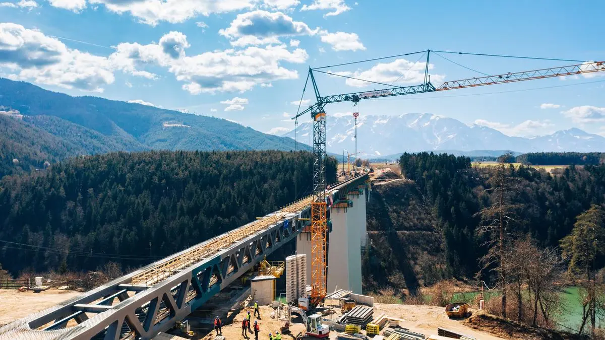 Die Jauntalbrücke bildet das größte Puzzleteil im aktuellen Bauprogramm an der Koralmbahn