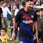 Lionel Messi mit seinem kleinen Sohn Mateo
