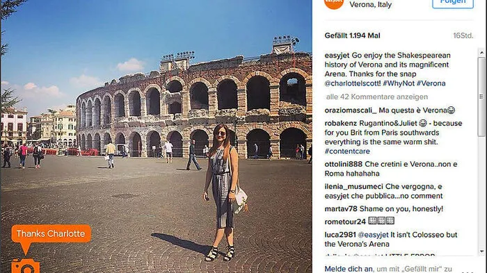 Das Sujet auf Instagram