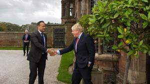 Der irische Premier Leo Varadkar und sein britischer Kollege Boris Johnson dieser Tage in England