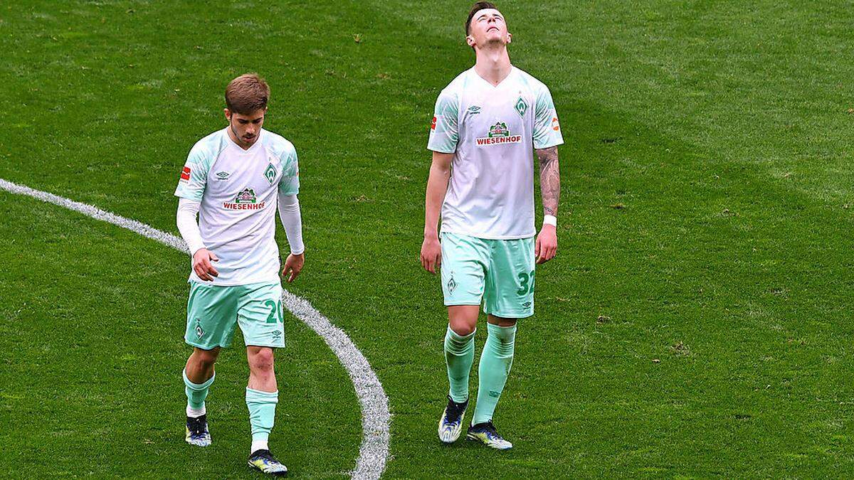 Romano Schmid (links) und Marco Friedl hatten mit Werder Bremen zuletzt kaum Grund zu jubeln.