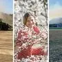 Links: Trockenheit im Süden. Mitte: Die Marillen blühen. Rechts: Waldbrand im Mölltal