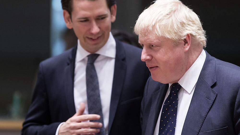 Sebastian Kurz mit den Außenminister-Kollegen Boris Johnson 