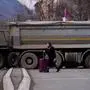 Eine Straßenblockade im Norden Kosovos.