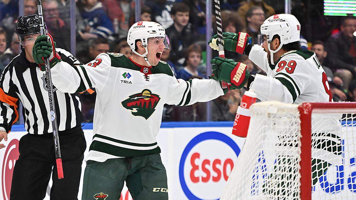 Marco Rossi erzielte für Minnesota Wild sein erstes Tor in der NHL