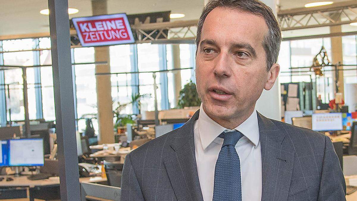 Bundeskanzler Christian Kern (SPÖ) im Newsroom der Kleinen Zeitung