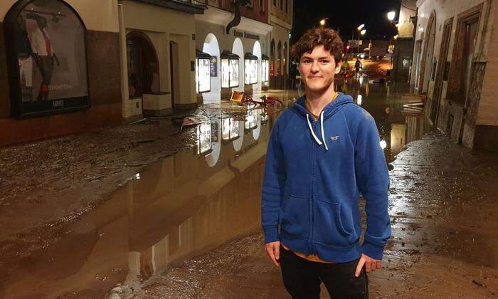 Julian Rabl hat miterlebt, wie sich die Wassermassen ihren Weg durch die Innenstadt bahnten
