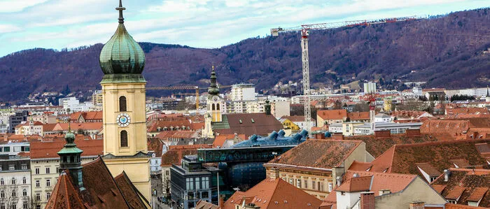 Die Dachlandschaft in der Grazer Innenstadt