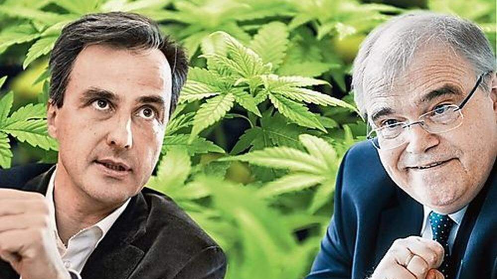 Mit seiner Cannabis-Idee hat sich Bürgermeister Siegfried Nagl (l.) die Kritik von Justizminister Wolfgang Brandstetter (r.) eingehandelt