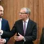 Eigentlich wollte sich Wilfried Haslauer (ÖVP, mitte) heute zwischen David Egger (SPÖ, links) und Marlene Svazek (FPÖ) entscheiden, stattdessen will er beide wählen
