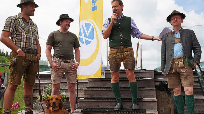 Jagdpächter Franz Erhardt, Michael Lackner, Riesneralm-Chef Erwin Petz und Pächter Harald Haidler