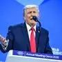 Donald Trump bei seiner Rede in Davos (Photo by Mandel NGAN / AFP)