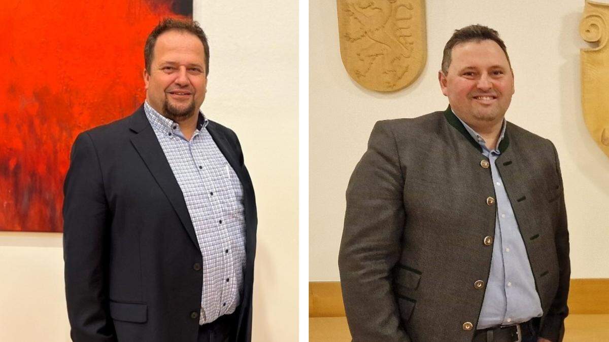 Die neuen Bürgermeister Roman Thomaser (Markt Hartmannsdorf) und Hannes Grabner (Anger).