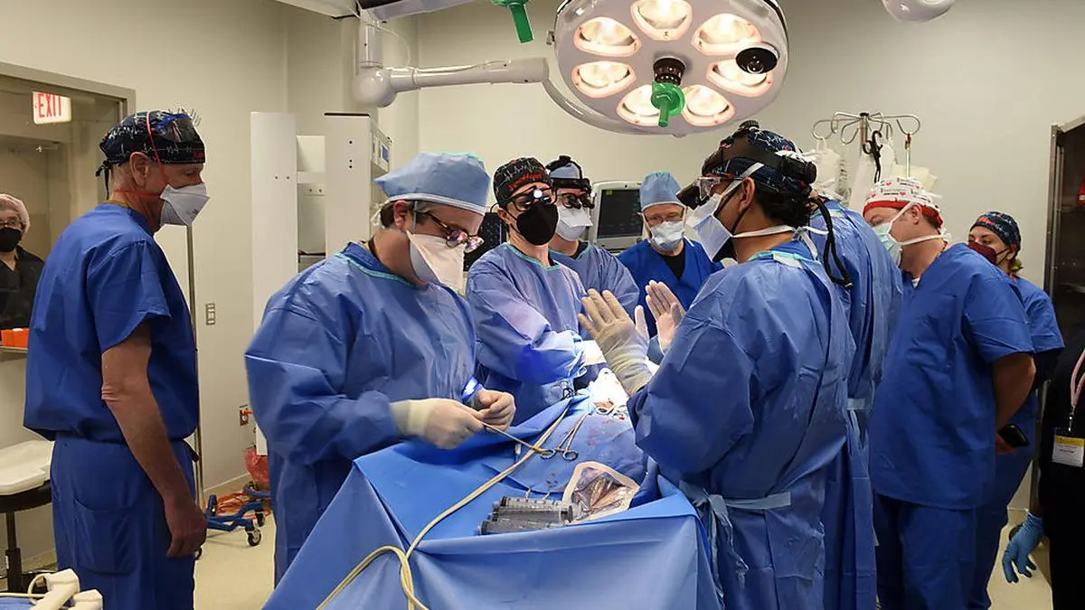 Das Team um Bartley Griffith bei der Transplantation 