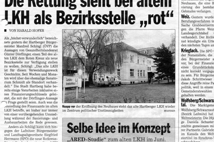 Der Neubau des LKH Hartberg und die Nachnutzung des Altgebäudes waren jahrelang ein Thema.