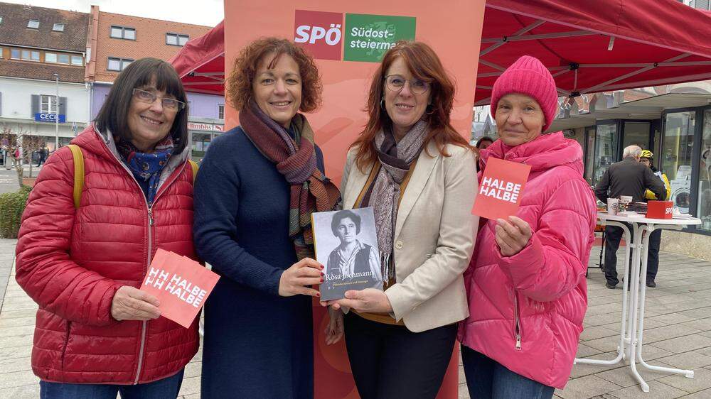 Anlässlich des Weltfrauentags platzierten sich die SPÖ-Frauen Südoststeiermark mit einem Aktionsstand am Feldbacher Hauptplatz