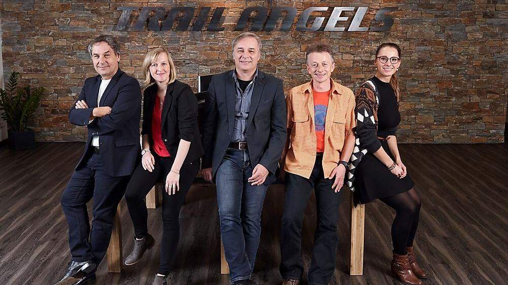 Die „Trail Angels“ aus Obervellach: CEO Günter Mussnig, Sonja Thaler, CFO Werner Mussnig, Rudi Trinker, COO Nathalie Reichhold   
