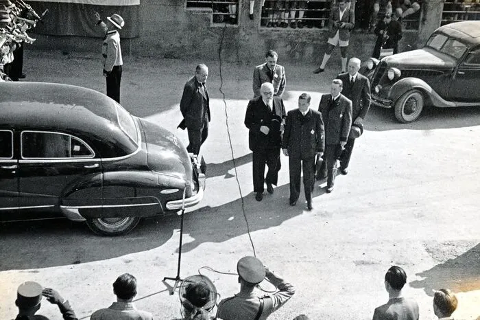Ankunft des Bundespräsidenten Dr. Karl Renner im Jahr 1947