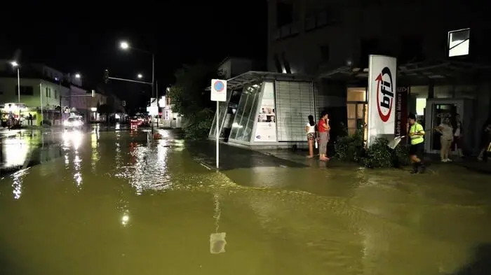 Unwetter in der Nacht auf Sonntag, dem 23. August: "Land unter" in Feldbach.