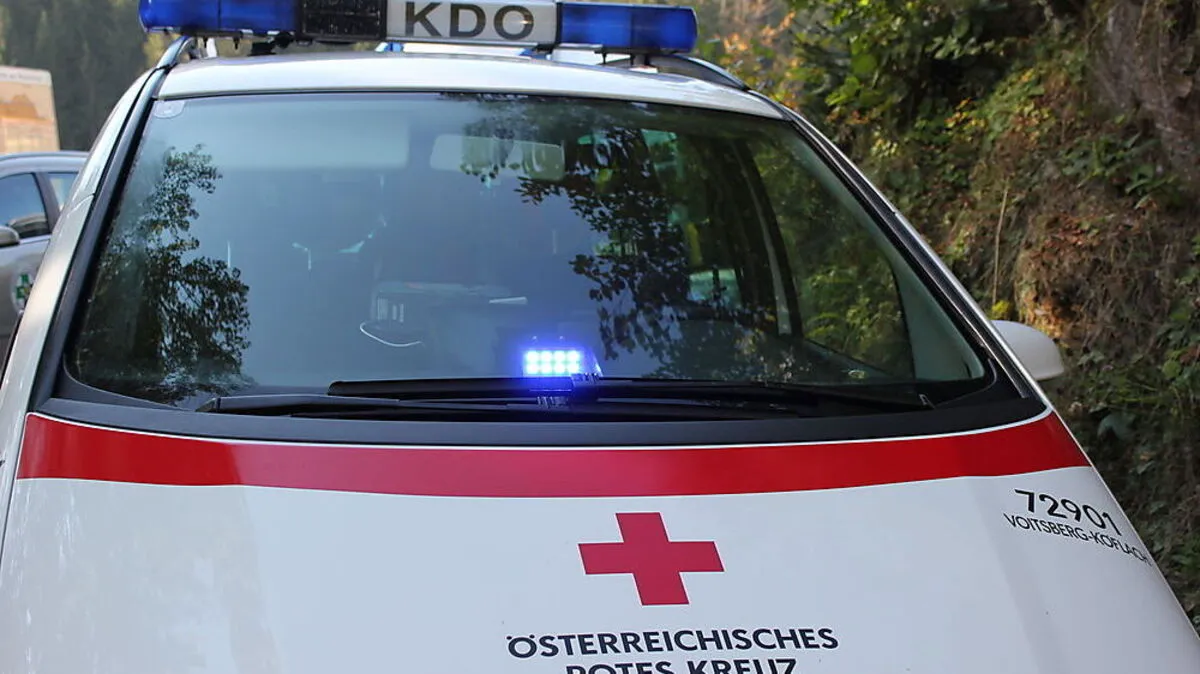 Ein Holztor stürzte auf einen 74-jährigen Weststeirer, der Mann wurde mit einem Oberschenkelhalsbruch ins Spital gebracht