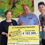 Kaulfersch, Ferra, Treffner und Ortner (von links) freuen sich bei der Übergabe über den hohen Spendenerlös des Festes  