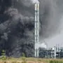 Rauchwolke über dem Chempark Leverkusen